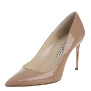Brian Atwood Women’s Valerie Pointed-Toe Pump Cappuccino Nude Patent 39.5/8.5